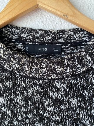 Jersey tejido negro y blanco