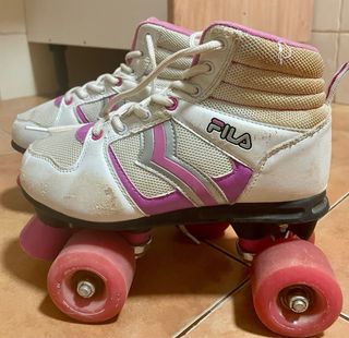 Patines 4 ruedas Fila blancos y rosas. Talla 35