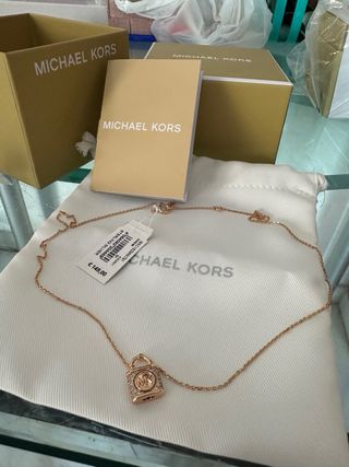 Collar Michael Kors Candado Baño Oro Rosa