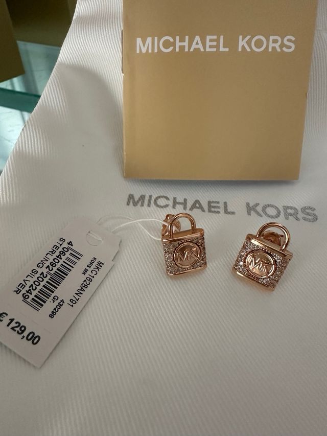Collar Michael Kors Candado Baño Oro Rosa