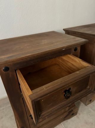 2 Mesitas Noche Rústicas Madera Mexicana