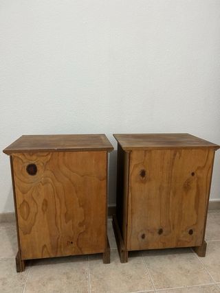 2 Mesitas Noche Rústicas Madera Mexicana