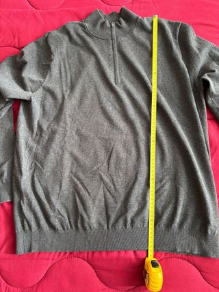 Jersey Mango cuello alto cremallera gris
