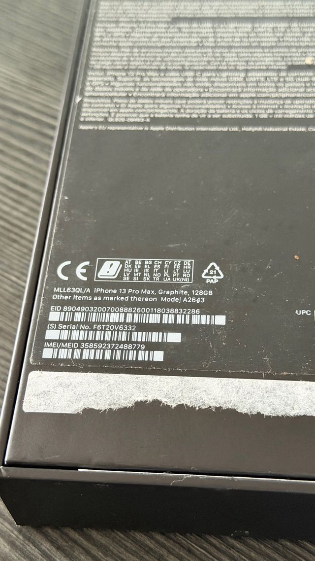 Caja iPhone 13 Pro Max 128GB