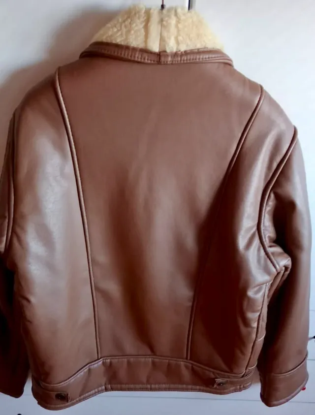 Giacca in pelle Racal marrone foderata