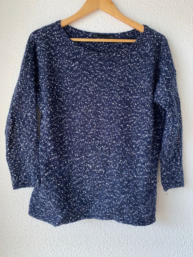 Jersey azul y blanco