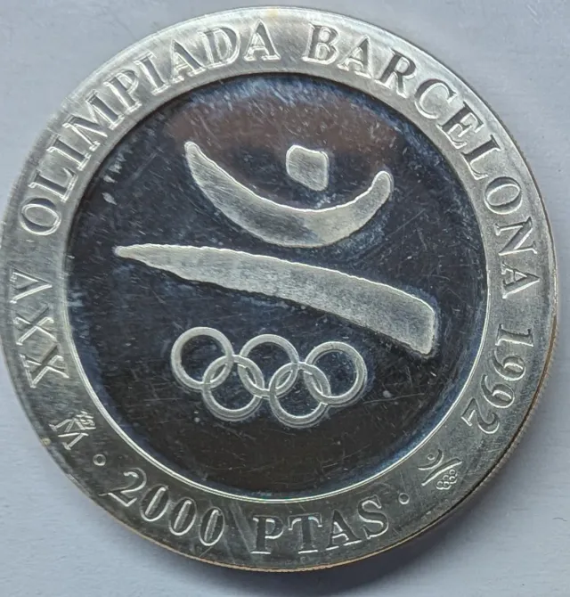 2000 Pesetas Plata Olimpiadas Barcelona 1992