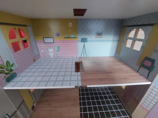 Casa de muñecas / os de madera. Para juegos