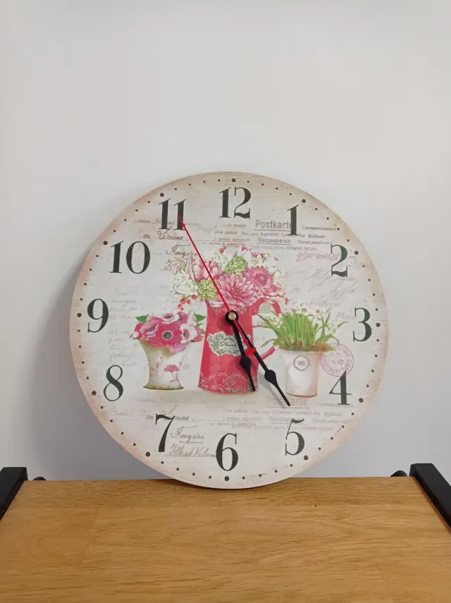 Reloj de pared decorativo floral