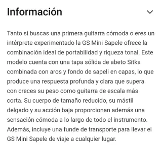 Guitarra TAYLOR GS MINI SAPEL + Funda + Accesorios