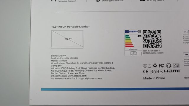 Arzopa Monitor Portátil Blanco