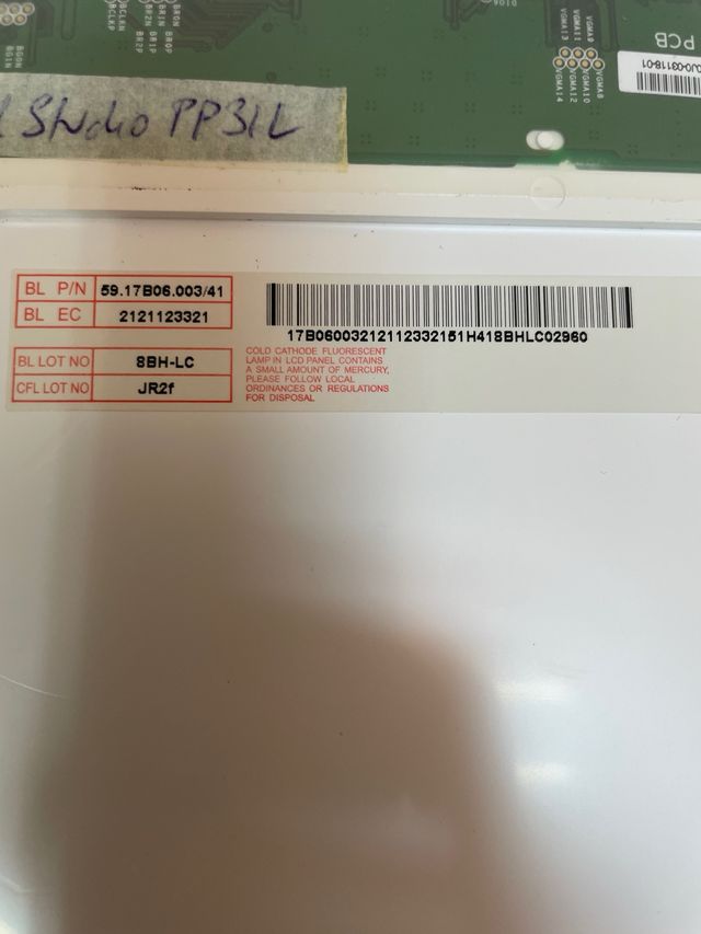 Tela AU Optronics B170PW06 V.2 17,0" 30 pinos