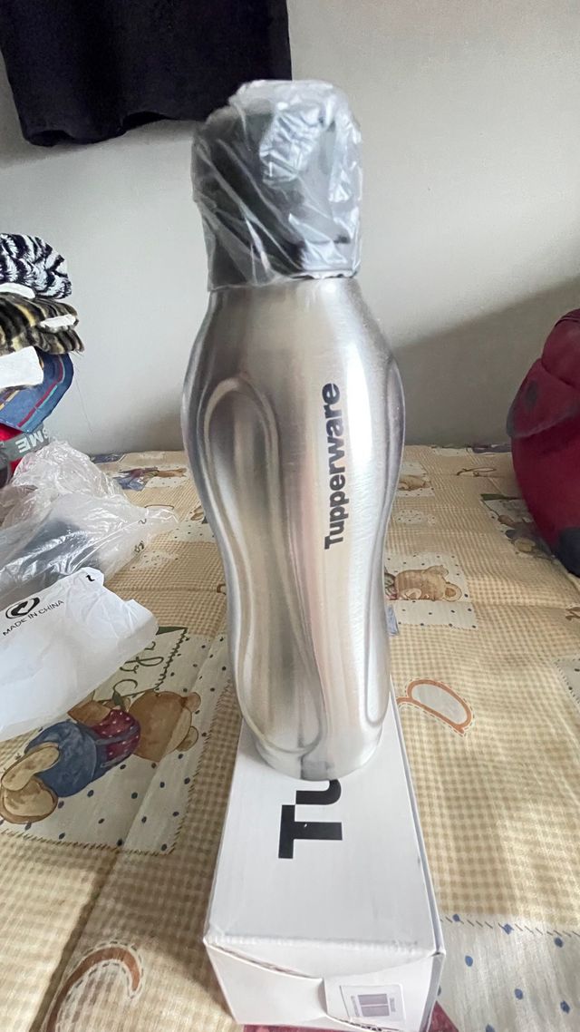 Botella Termo Tupperware Metal Plateada