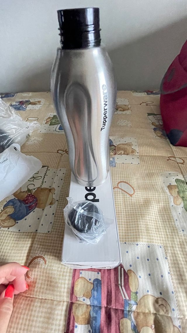 Botella Termo Tupperware Metal Plateada