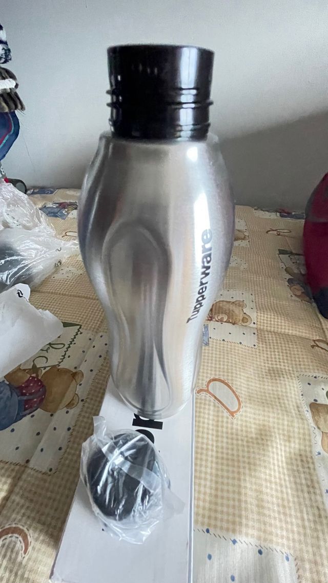 Botella Termo Tupperware Metal Plateada