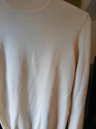 Jersey mujer cuello alto beige Entallado