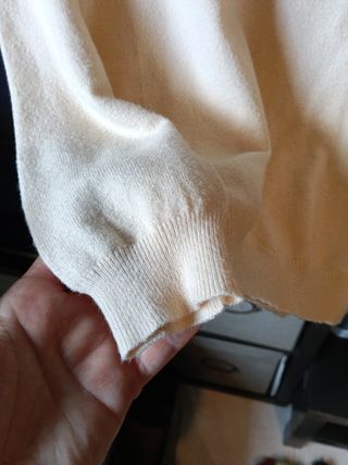 Jersey mujer cuello alto beige Entallado