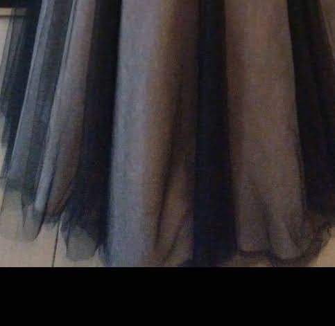 Vestido fiesta beige y negro T. 40/42