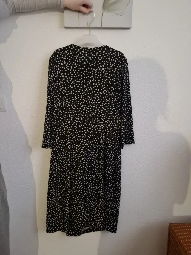 Vestido Esprit Negro con Lunares Blancos