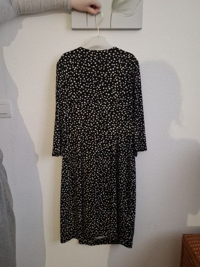 Vestido Esprit Negro con Lunares Blancos