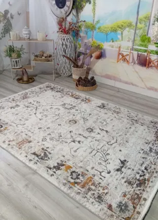 Alfombra Diseño Abstracto Beige Multicolor