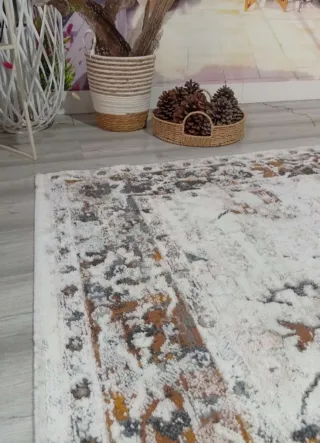 Alfombra Diseño Abstracto Beige Multicolor