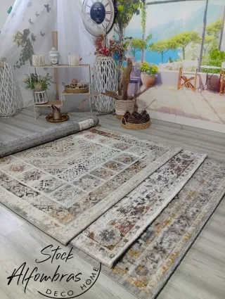 Alfombra Diseño Abstracto Beige Multicolor