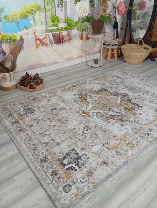 Alfombra Diseño Abstracto Beige Multicolor