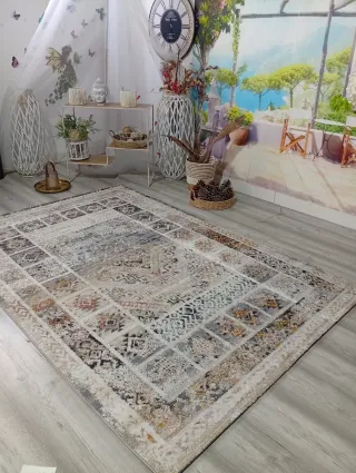 Alfombra Diseño Abstracto Beige Multicolor