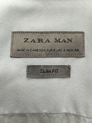 Camisa de vestir Zara Slim Fit Blanca