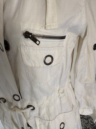 Parka blanca fina mujer