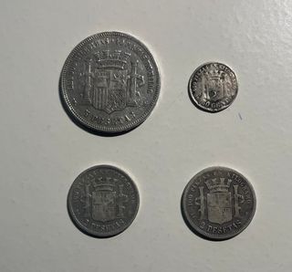Conjunto 4 monedas 1870