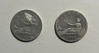 Conjunto 4 monedas 1870