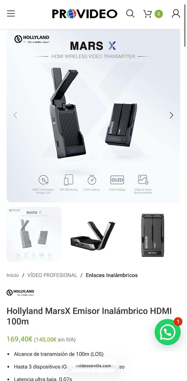 Transmisor Video Inalámbrico HDMI Hollyland Mars X