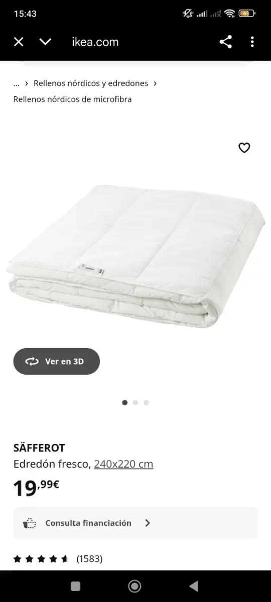 Edredón SÄFFEROT 240x220cm