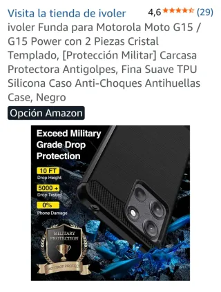 Custodia Motorola G15/G15 Power + 2 Vetri