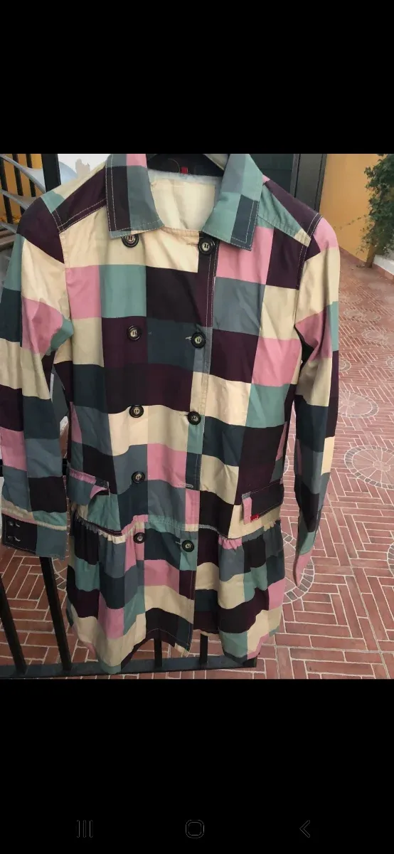 Gabardina cuadros multicolor