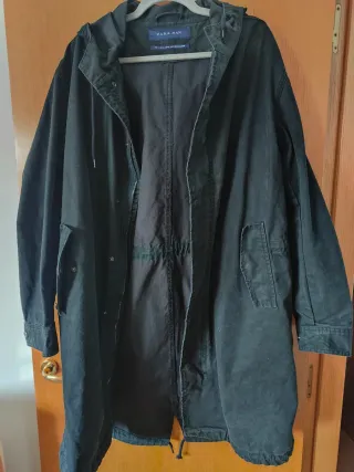 Cazadora larga Zara hombre azul oscuro