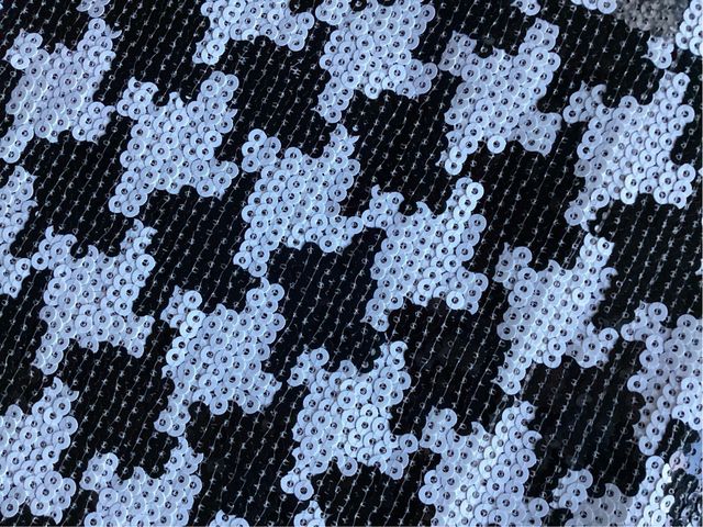 Falda lentejuelas pata de gallo y cuadros