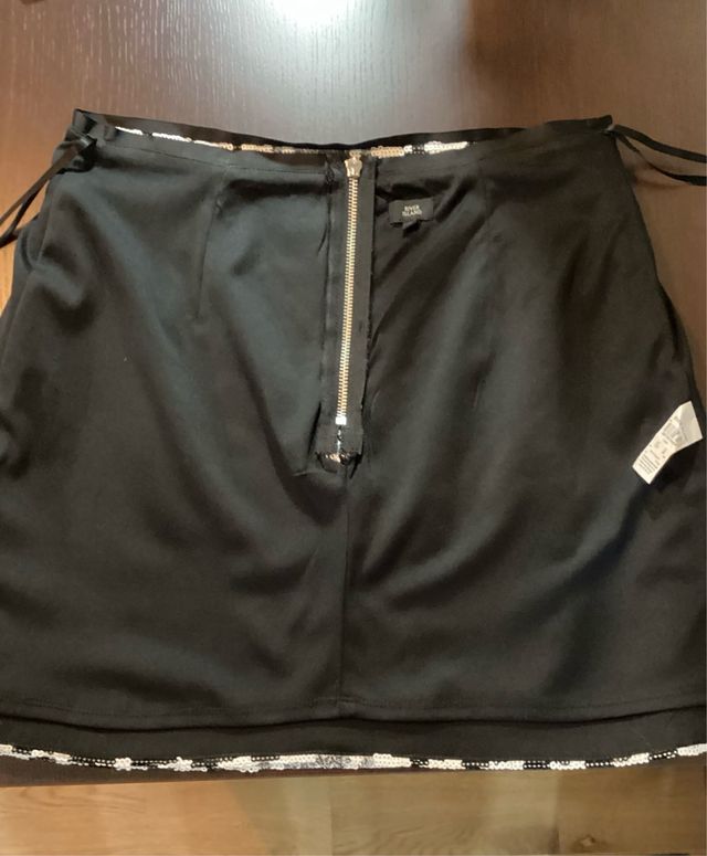 Falda lentejuelas pata de gallo y cuadros