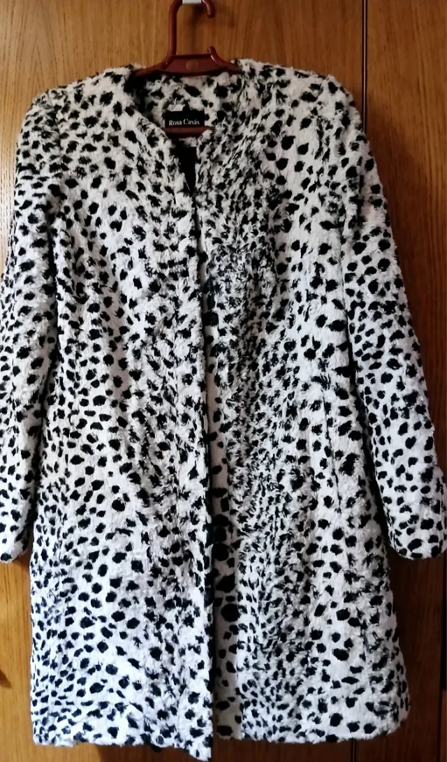 Abrigo Rosa Casas es como una talla L Animal Print