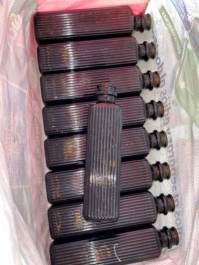 13 botes de Vidrio Ámbar