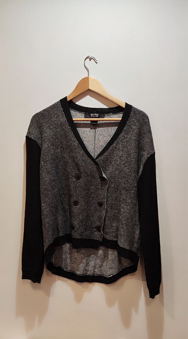 Chaqueta punto doble botonadura mujer