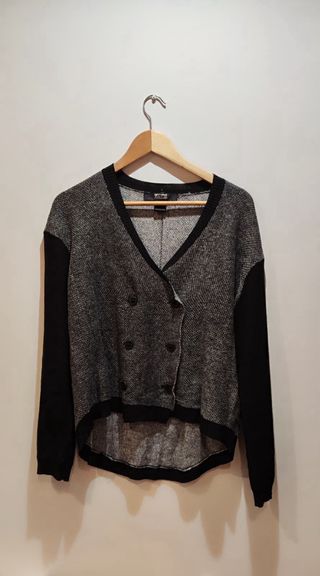 Chaqueta punto doble botonadura mujer