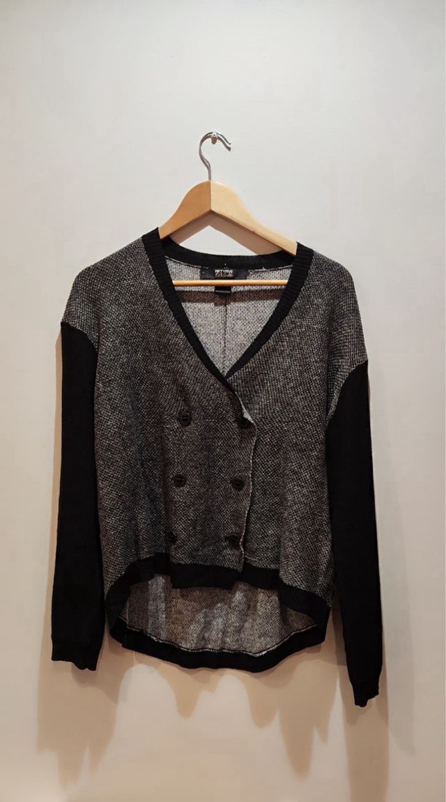 Chaqueta punto doble botonadura mujer