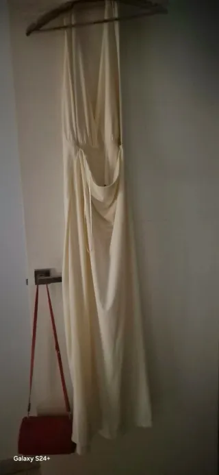 Vestido largo Zara beige