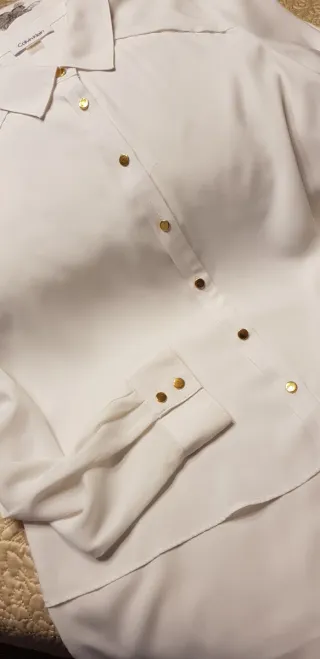 Camisa CK Blanca Doble Bajo