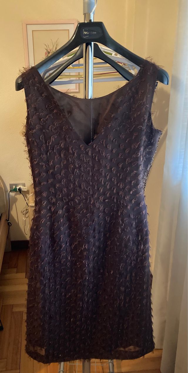 Vestido marrón con textura