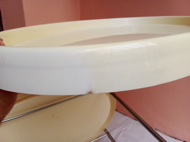 Carrello servizio ovale vintage bianco