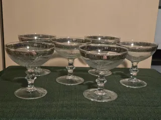 Set 6 Coppe Champagne Vetro Decorato